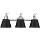 Layne 3 Light 23.32 inch Brushed Nickel Vanity Light Wall Light